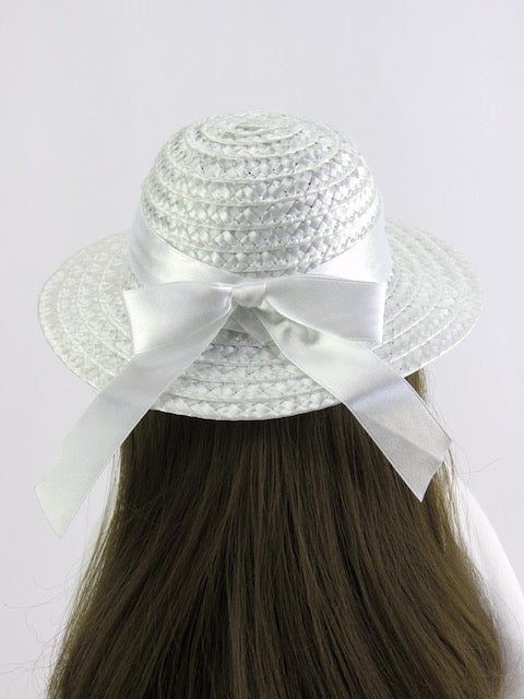Straw Hat with Satin Bow