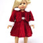 Red Sparkle Dress With Coat  - 2 Piece Set