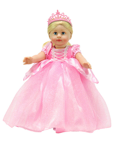 Pink Princess Dress with Tiara - 2 Piece Set