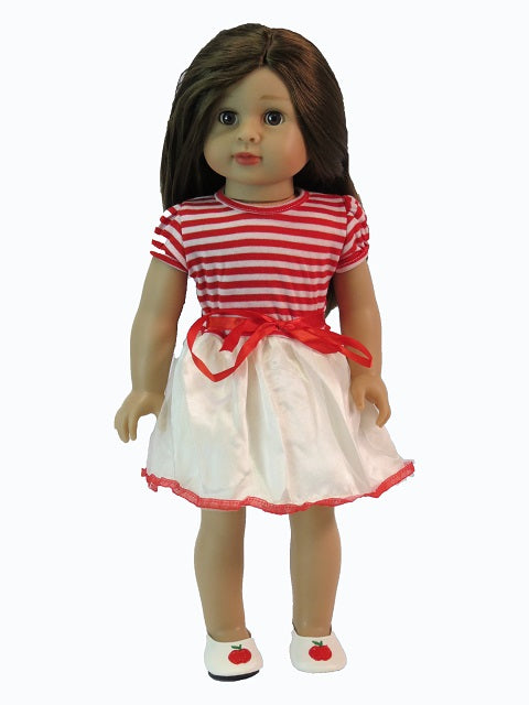 Red And White Striped Dress With Bow