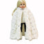 Warm Hooded White & Silver Fur Cape