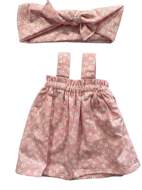 Pink Summer Dress With Matching Headband - 2 Piece Set