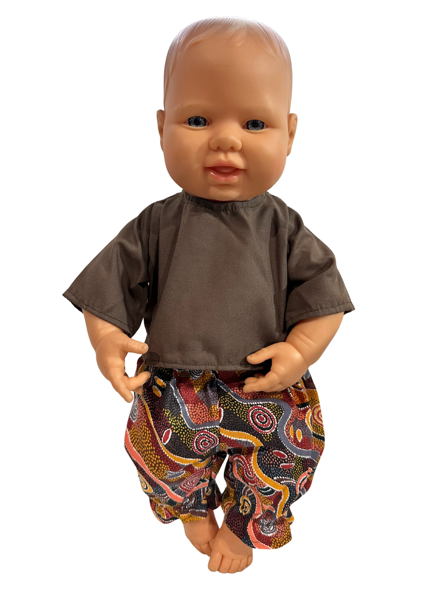 Indigenous Pattern Shirt & Ruffled Pant Set - 2 Piece
