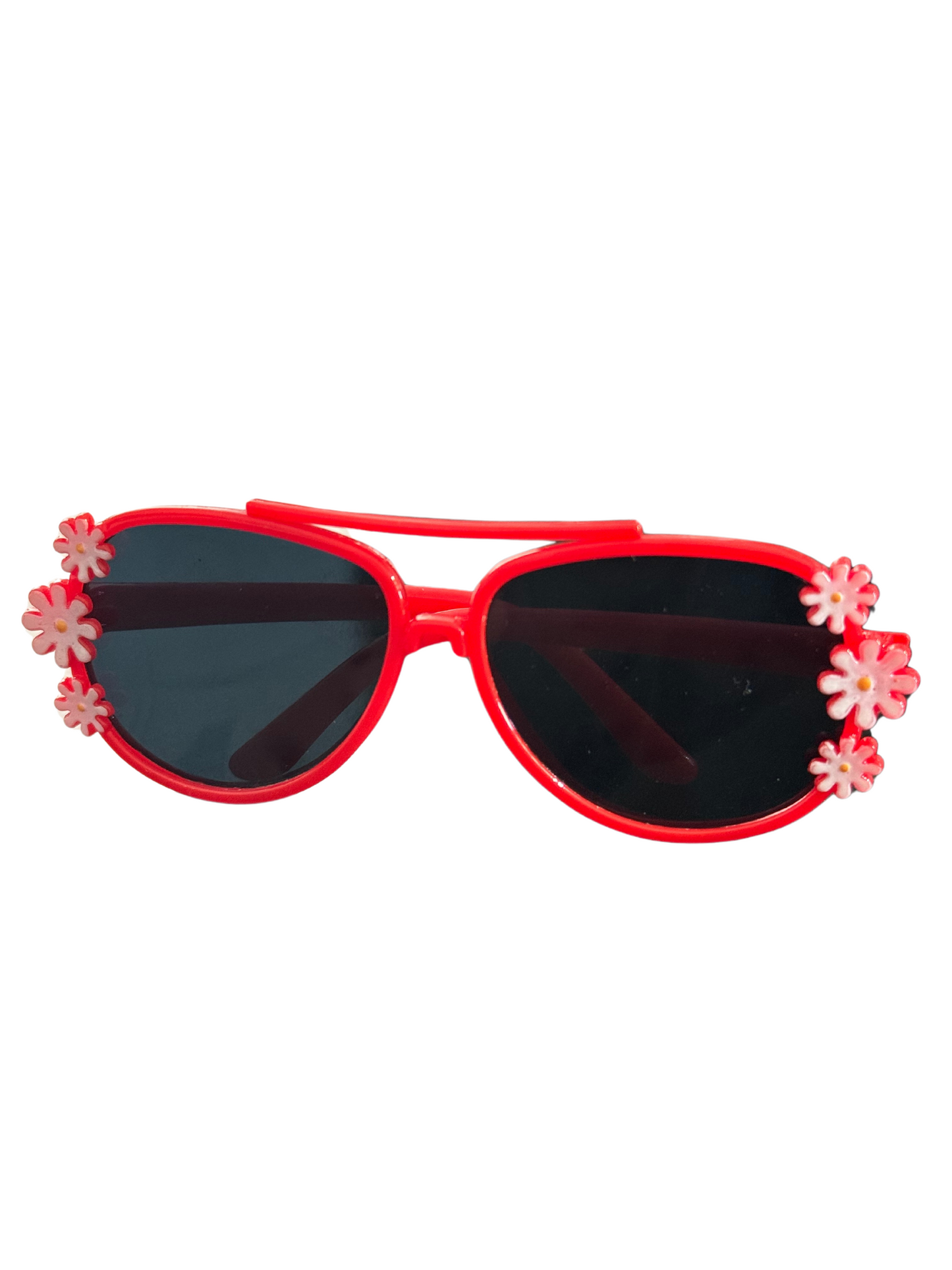 Red Sunglasses With White Daisy's