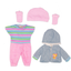 Cozy Striped Jumpsuit with Beanie, Hooded Jacket & Booties - 4 Piece Set