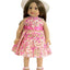 Pink Floral Dress & Straw Hat - 2 Piece Set