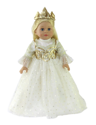Dolls White and Gold Sequin Queen