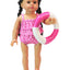 Hot Pink Polka Dot Bathing Swimsuit with Float - 3 Piece