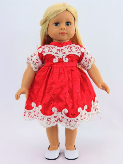 Sparkly Red Dress with Embroidery