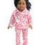 Pink Heart Winter Pyjamas with Slippers - 3 Piece Set