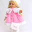 Pink & White Dress with Fur - 4 Piece Set