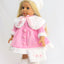 Pink & White Dress with Fur - 4 Piece Set