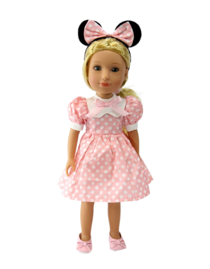 Little Pink Minnie Mouse Dress & Headband (s) - 2 Piece Set