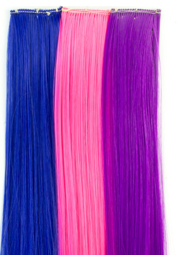 Colourful Straight Hair Extensions (set of 3)