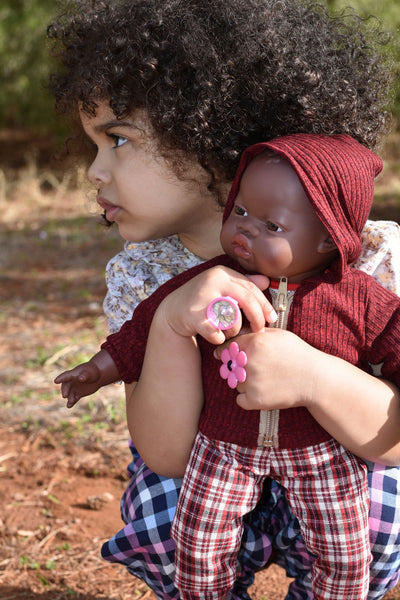Miniland Warm Red Jacket, Shirt & Tartan Pant 3 Piece Set (38cm)